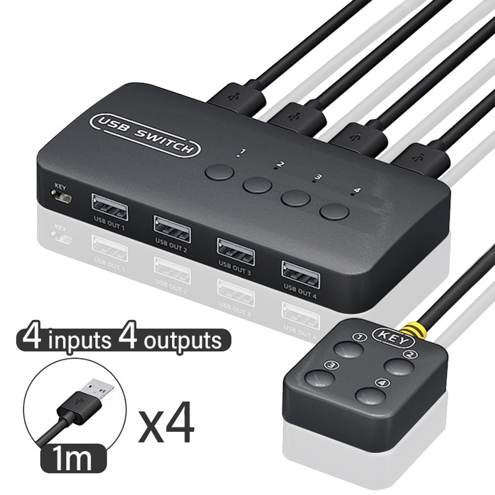USB Shared Controller Adapter 4 Inputs 4 Outputs for Laptop Computer1784