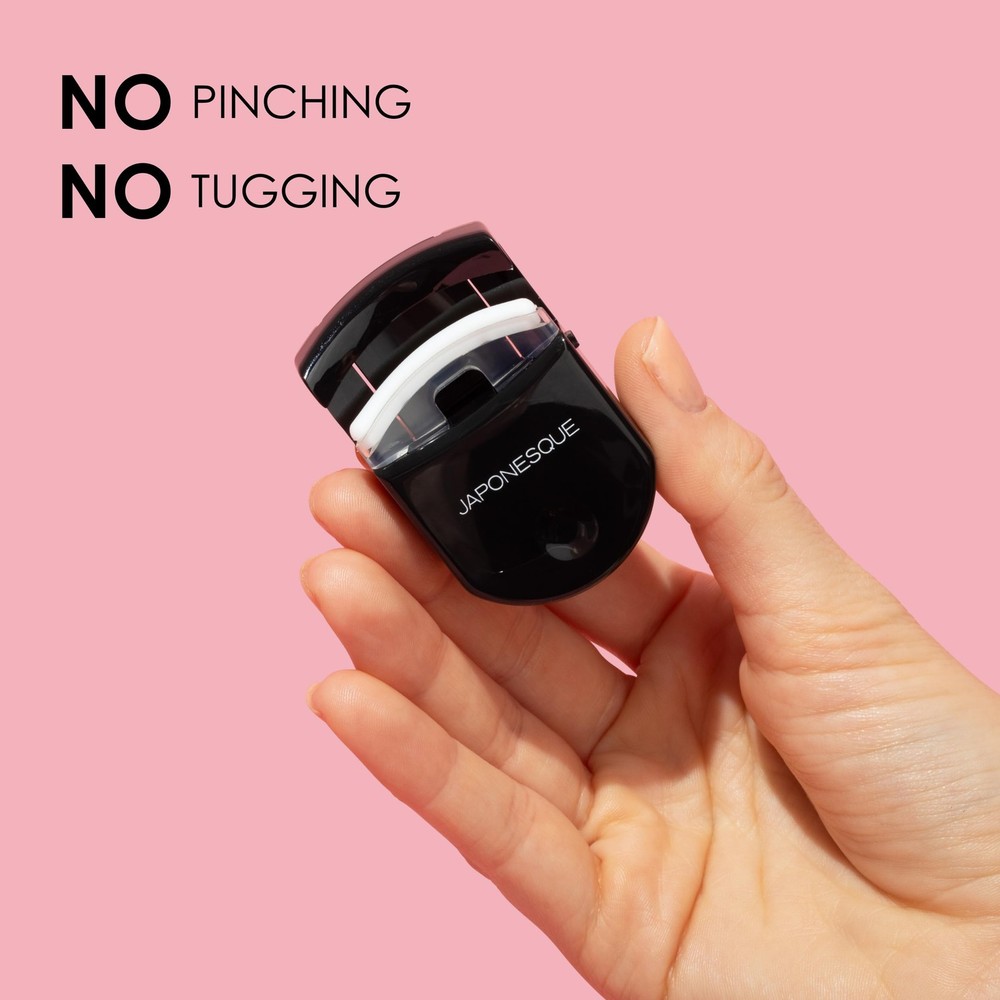 Travel Eyelash Curler - Compact Makeup Tool with Replacement Pad for Perfect