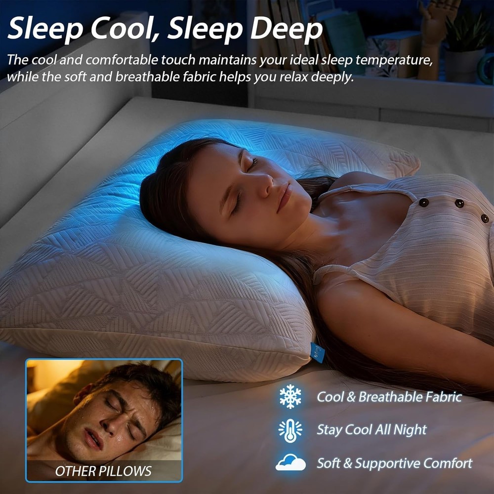 Cooling Pillow - Shredded Memory Foam for a Refreshing Sleep Experience
