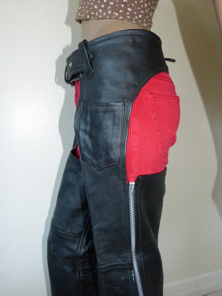 FIRST BLACK LEATHER CHAPS SZ XXS
