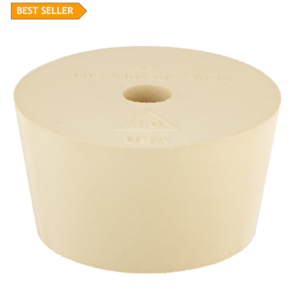 Rubber Stopper - Size 10 - Drilled