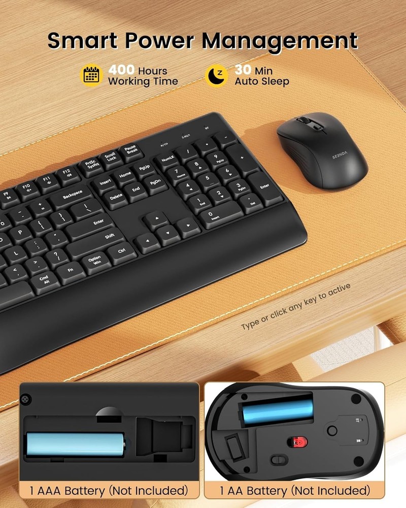 Seenda COE200 Wireless & Bluetooth Keyboard & Mouse USB+Bluetooth Multi-Device