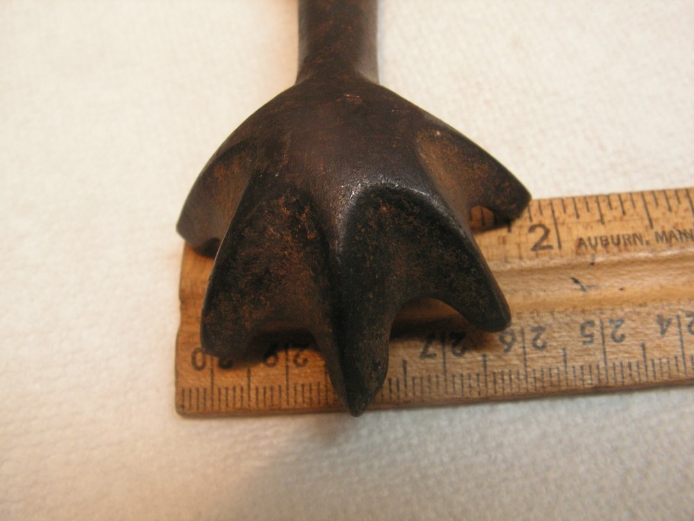 Vintage Antique Wrought Iron Fireplace Fire Pit Tool replacement ends paws, Coal