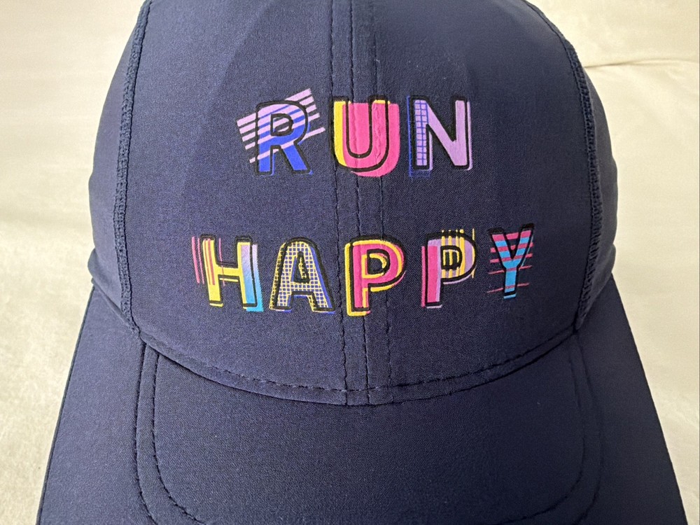 Brooks Run Happy Blue Athletic Running Cap Adjustable OSFA