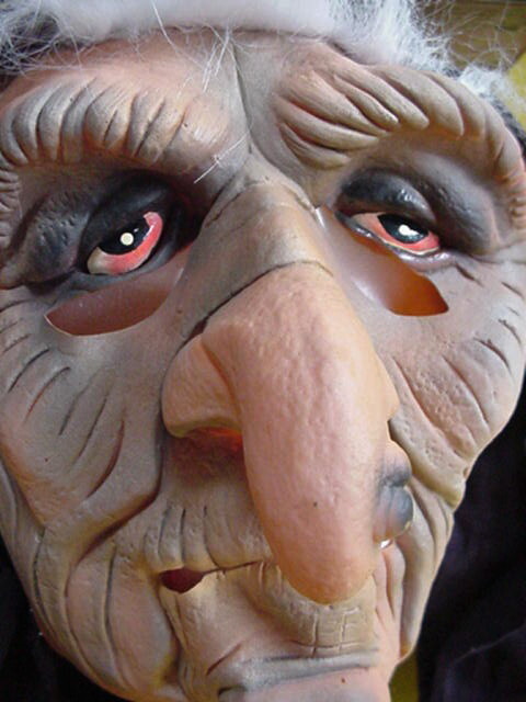 Witch Hag Halloween Mask Vintage NEW with tags
