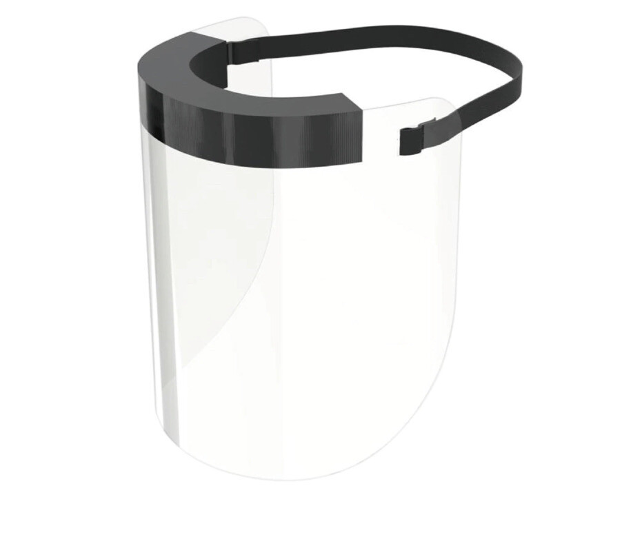 Safety Face Shield Clear/Black (Lot of 3)