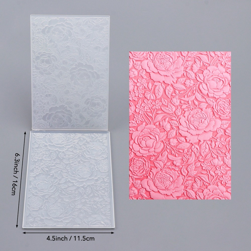 3D Embossing Folder Floral Pattern Plastic Flower Theme for Diy Scrapbooking