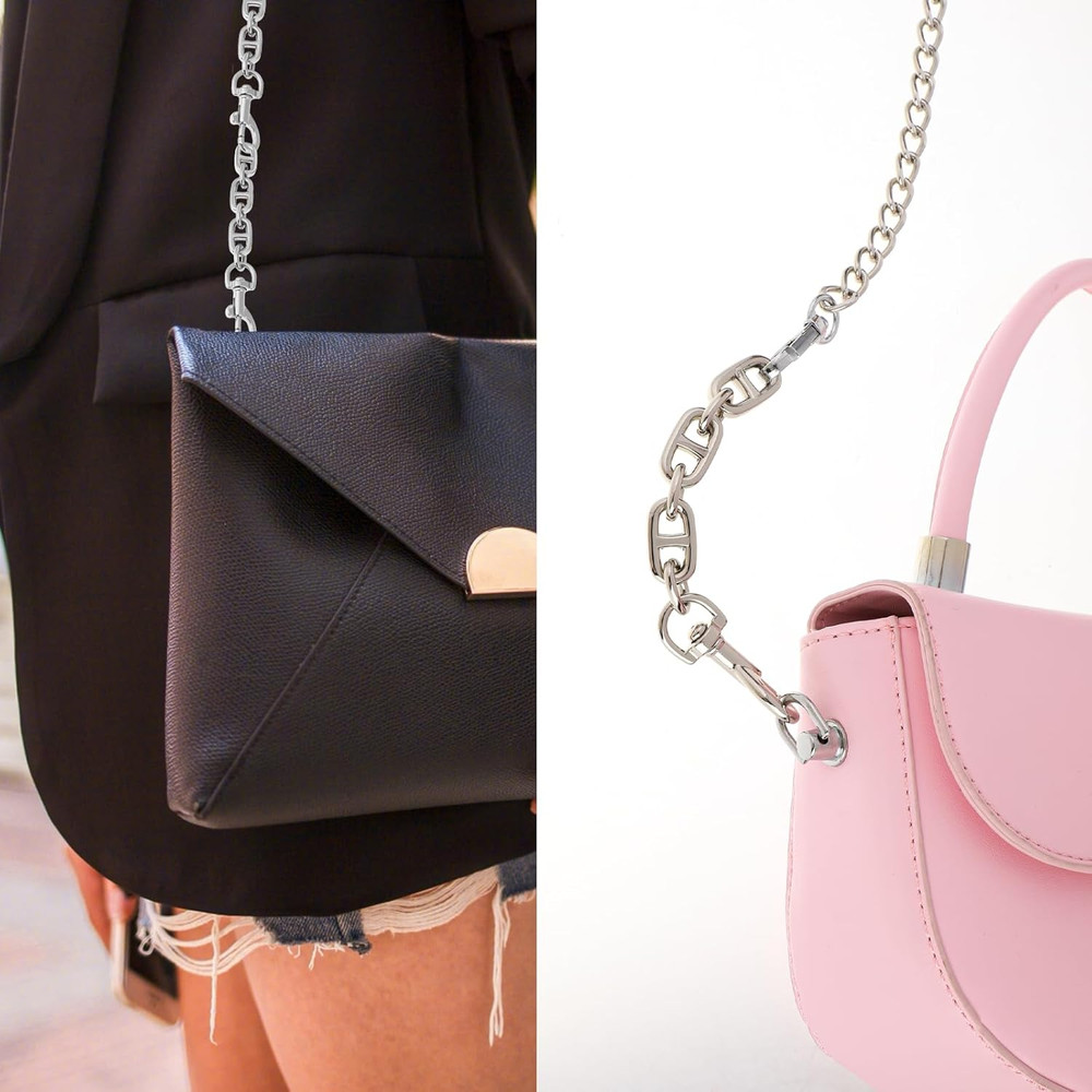 2 Pcs Silver Bag Extender Purse Strap Extender 4.7 Inch Strap Extender for Cross