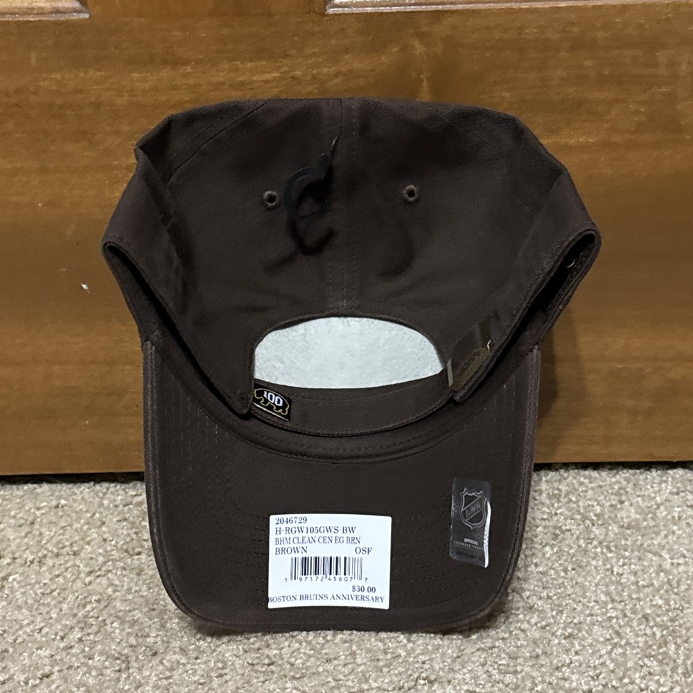 '47 Brand Clean Up Boston Bruins Centennial 100th Adjustable Strapback Hat Cap