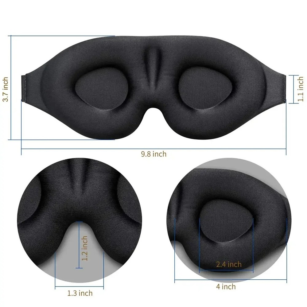 3D Contoured Sleep Eye Mask Zero Eye Pressure Concave Molded Blindfold Light