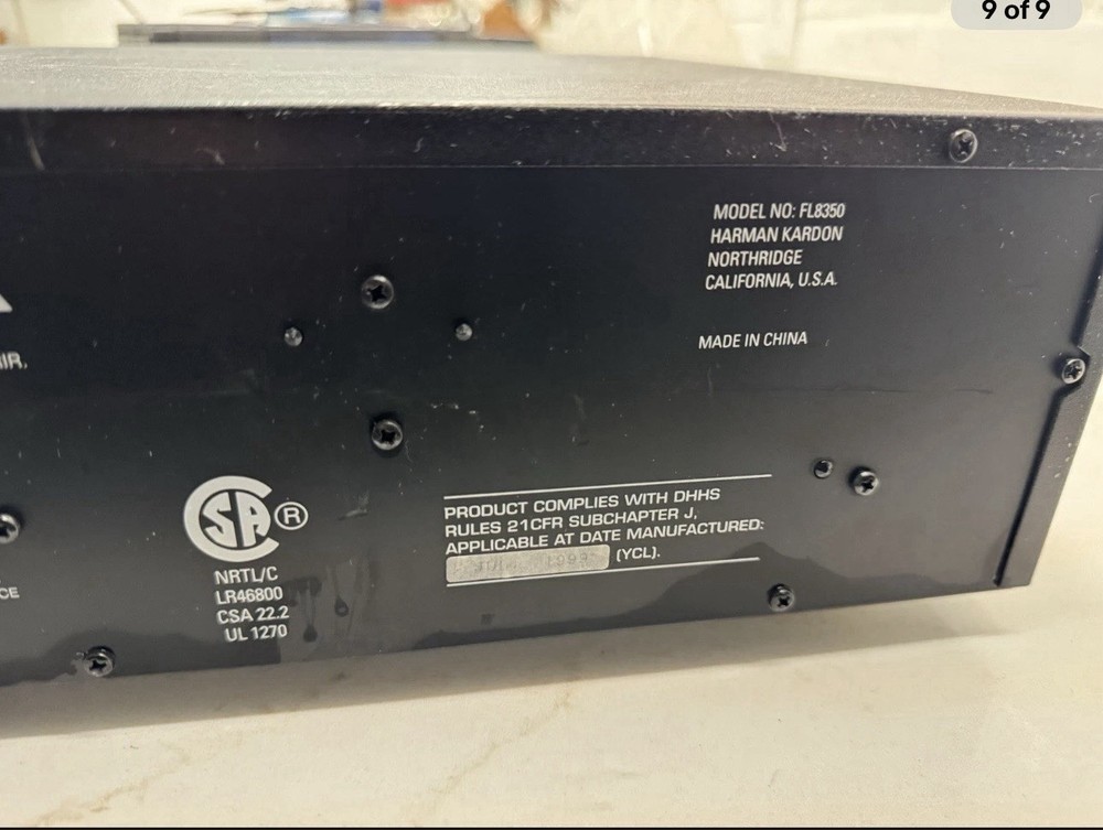 Vintage Harman Kardon FL-8350 CD Changer(5disc), Tested Working