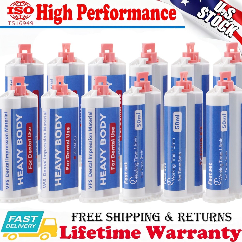 24Pack Heavy Body Fast Rapid Set Impression Material 50mL Cartridges VPS PVS New