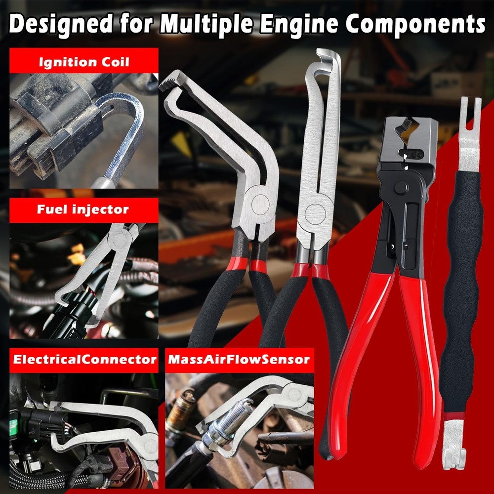 Electrical Disconnect Pliers Set – Automotive Tools & B-red 4pcs