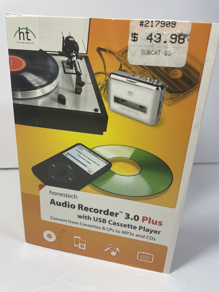 Honestech Audio Recorder 3.0 PLUS with USB Cassette Player  Converter Never Used