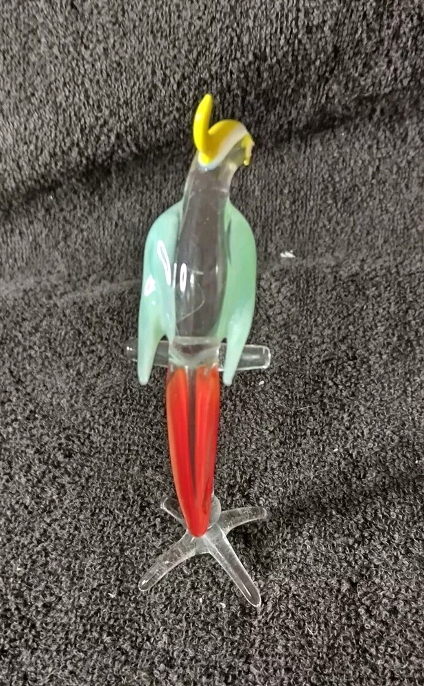 Glass Parrot Figurine