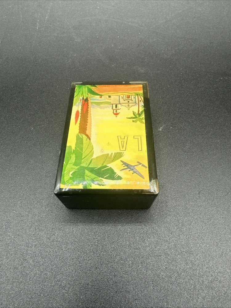 Vintage Black Plastic Lacquered Match Box