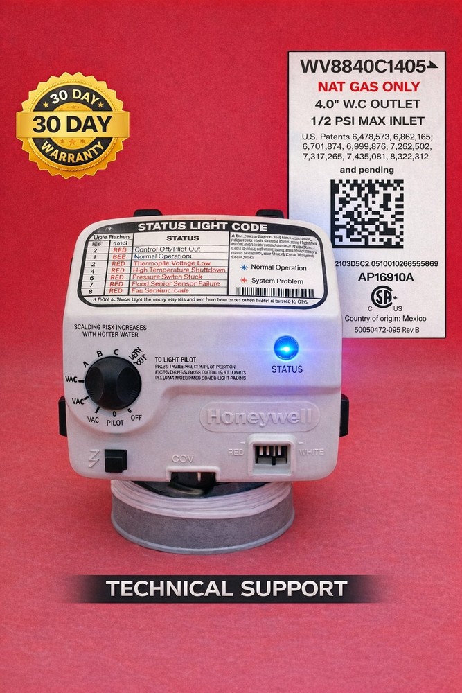 Resideo Honeywell WV8840C1405 SP20867B AP16910A Gas Control Valve