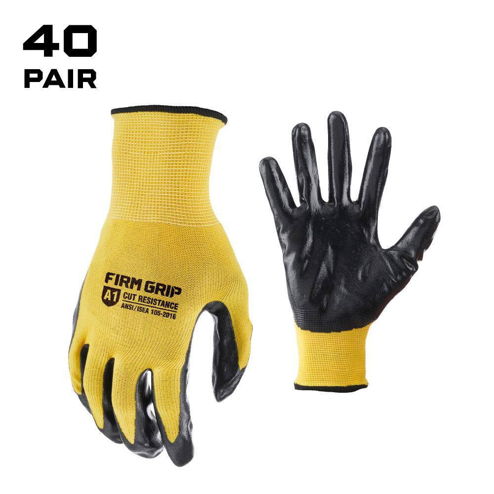 Large Nitrile Coated Outdoor & Work Gloves (40-Pack)