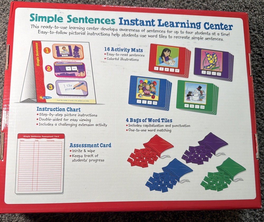 Lakeshore Learning Instant Learning Center Simple Sentences / Shake & Play Blend