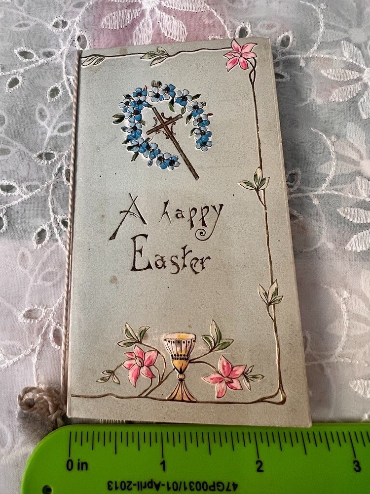 Antique Easter Card 1900s Used Tassel