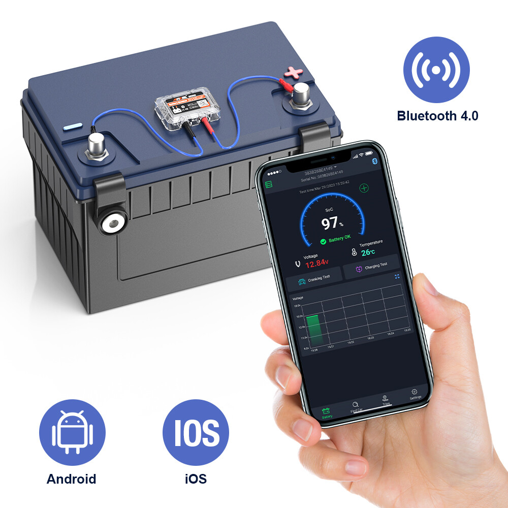 ANCEL BM200 12V Mobile Portable Car Battery Tester Bluetooth For IOS Android
