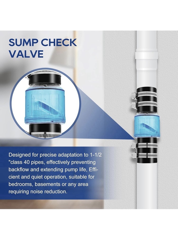 Quiet PVC Check Valve 1-1/2″ with Buna-N