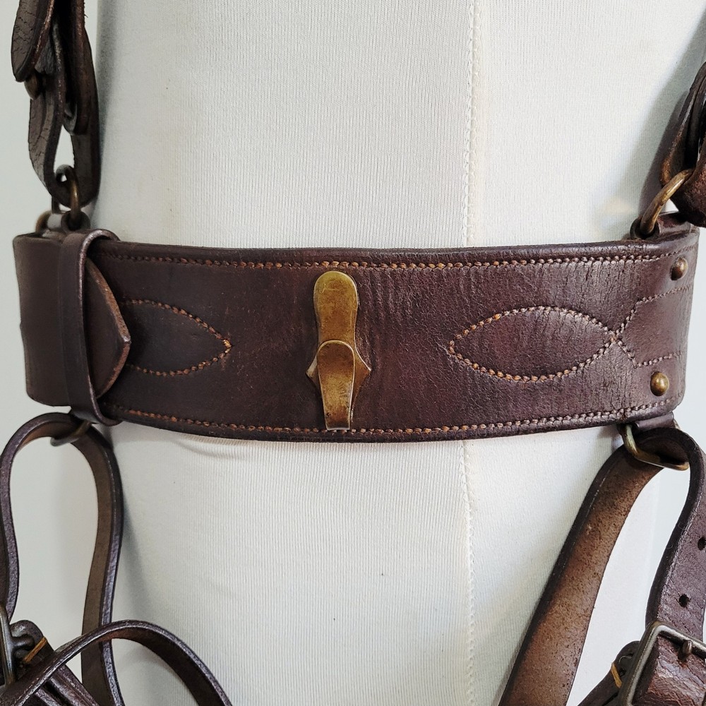 WW1 - NAMED 1916 DATED - SAM BROWNE BELT - DOUBLE STRAP - BRITISH ARMY FROG