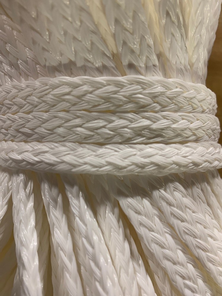 5/16" x 225 ft. High Tenacity Hollow Braid Polyethylene Rope. White.
