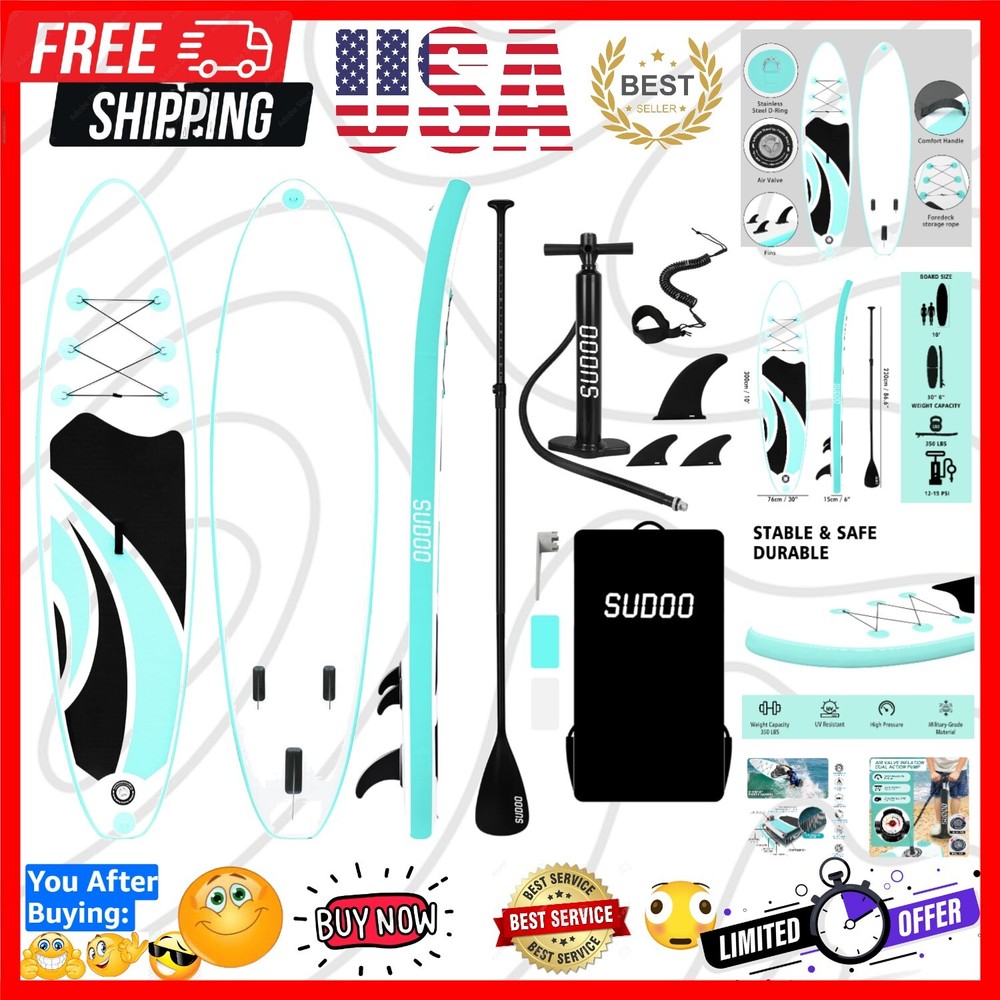 Versatile 10'6" Inflatable Stand Up Paddle Board - Perfect for Adventure and Fun