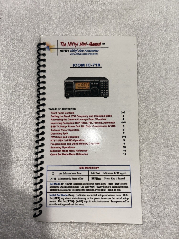 nifty manual icom 718