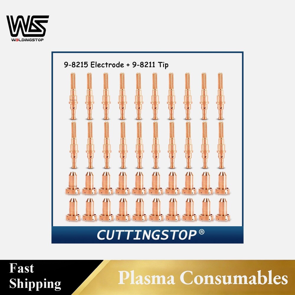 40pcs Plasma Electrode 9-8215 Tip 9-8211 for Thermal Dynamics SL60 SL100 Torch