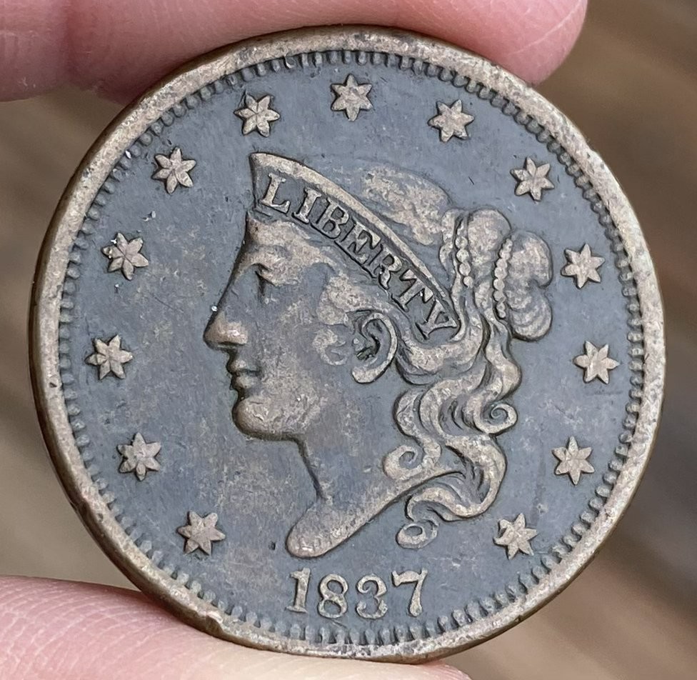 1837 Coronet Matron Head LARGE CENT VERY NICE - FULL LIBERTY - (HIGH GRADE) e840