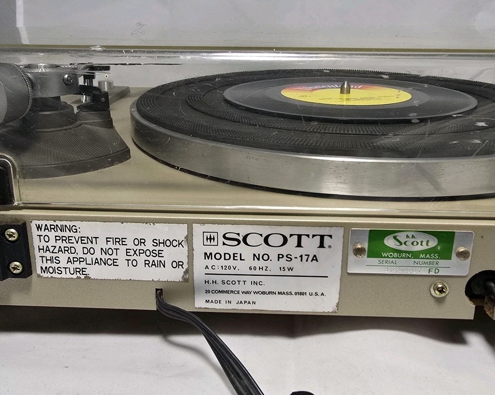 Scott PS-17A Belt Drive Semi Automatic Turntable. Excellent Condition