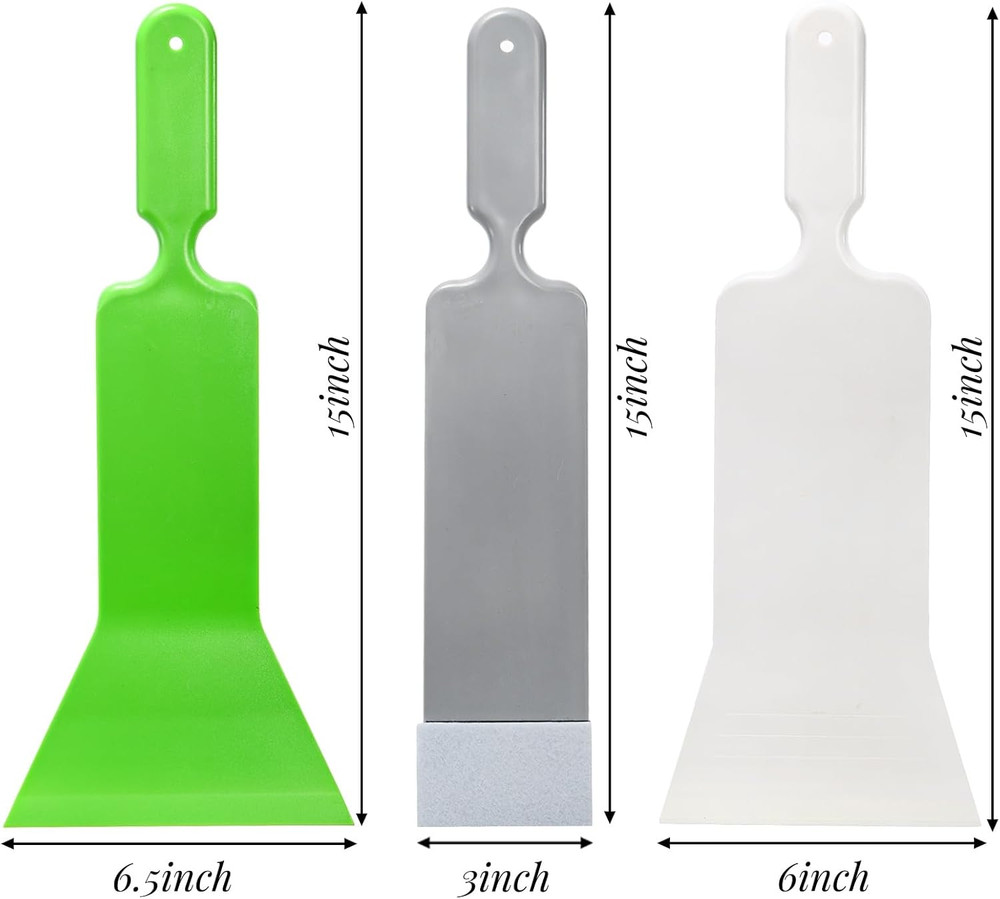 3 Pieces Window Tint Tools, Long Handle Auto Bulldozer Squeegee Scrubber Paddle