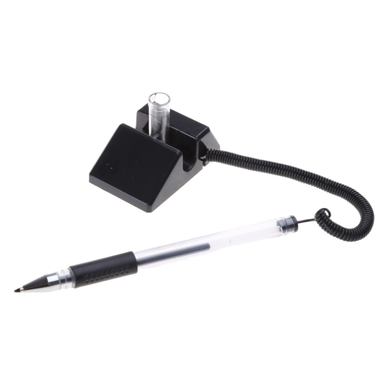 Black Security Pen 6pcs Secure Counter Pens with Adhesive Chain for Office Use