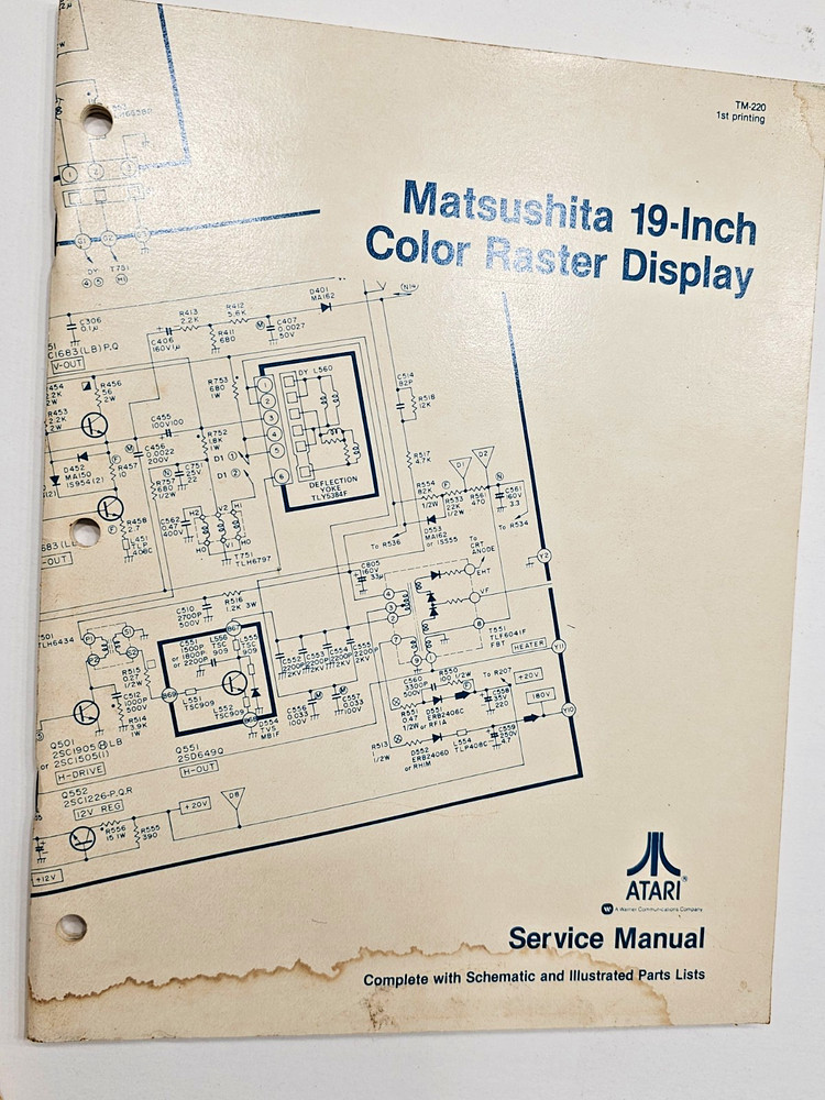 ORIGINAL ATARI MANUAL COMBO FOR UPRIGHT GAMES OPERATION MAINT SERVICE SCHEMATICS