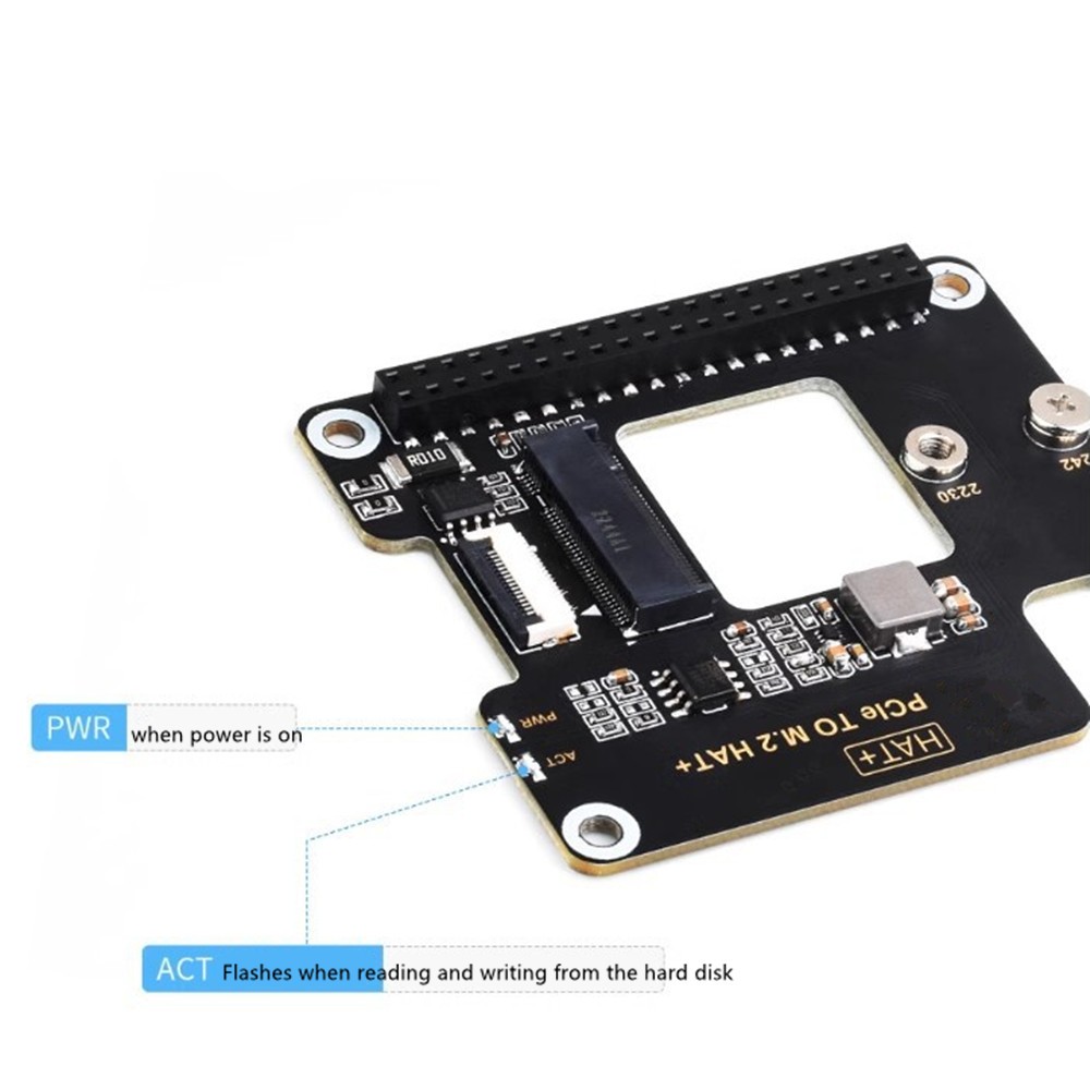 Pcie To M.2 Adapter Board Nvme Protocol SSD W/Cable For Raspberry Pi 5 Genera