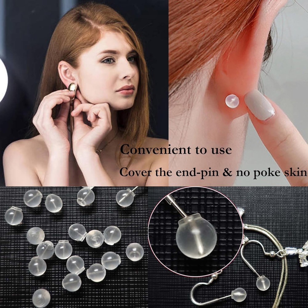 Comfortable & Secure Earring Backs in 30 Pack - Perfect for Sensitive Ears