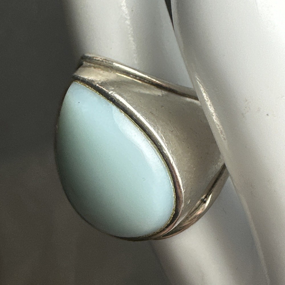 Beautiful sterling silver designer signed turquoise ring size 8