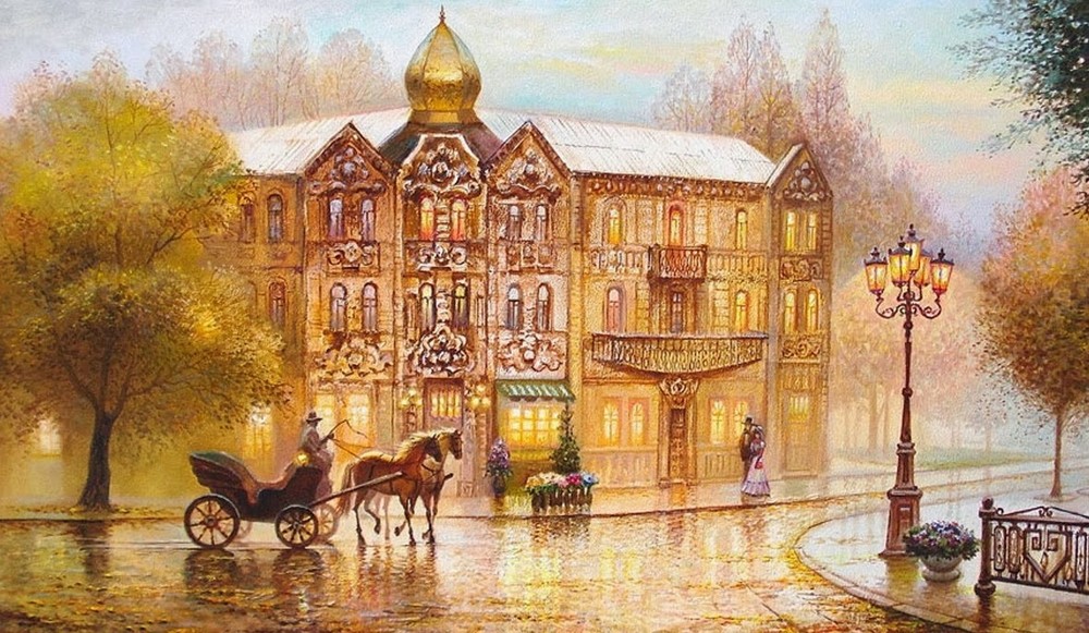 Chart Needlework Counted Cross Stitch Patterns-Carriage on Avenue