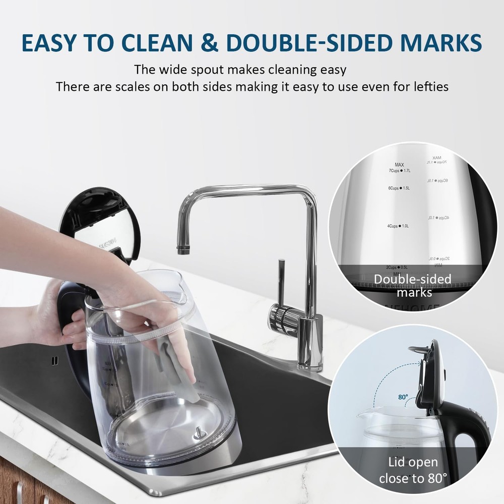 1500W Electric Kettle with Temperature Control - 6-Temp Presets for Tea/Coffe...