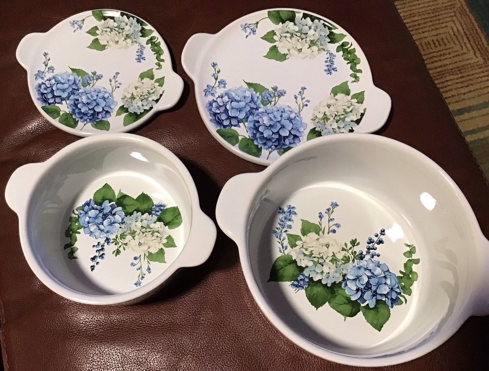 TEMP-TATIONS HYDRANGEA EASTER SPRING GORGEOUS PATTERN 🌱 🐣 HTF TEMPTATIONS Set