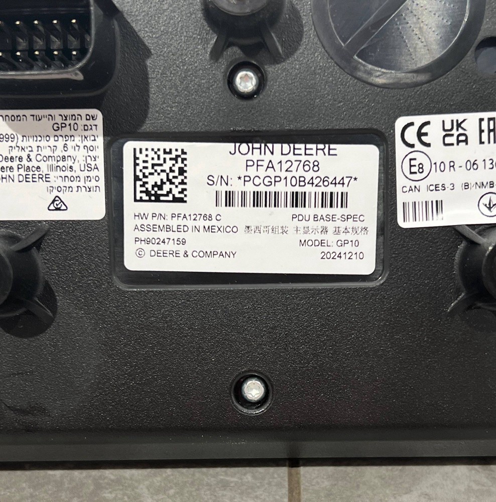 PFA12768 John Deere Display Module Original Pdu Base-spec Gp10 Cracked Screen