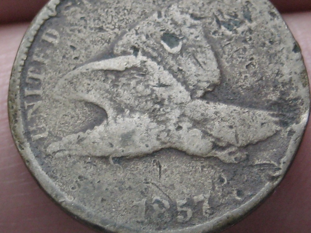 1857 Flying Eagle Penny Cent- VG/Fine Details