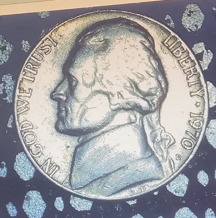 1970 D NICKEL With Lamination Error