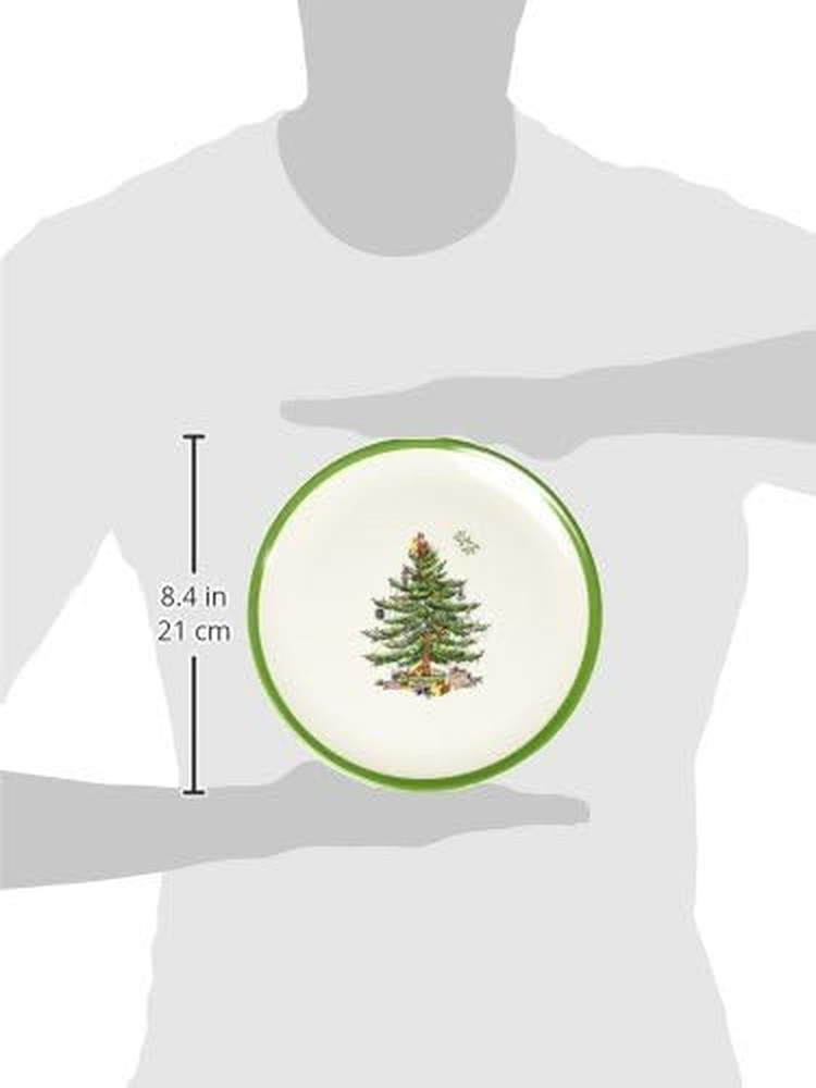 Christmas Tree 3-Piece Melamine Dinnerware Set - 8" Plate, 5" Bowl, 10 Oz Mug -