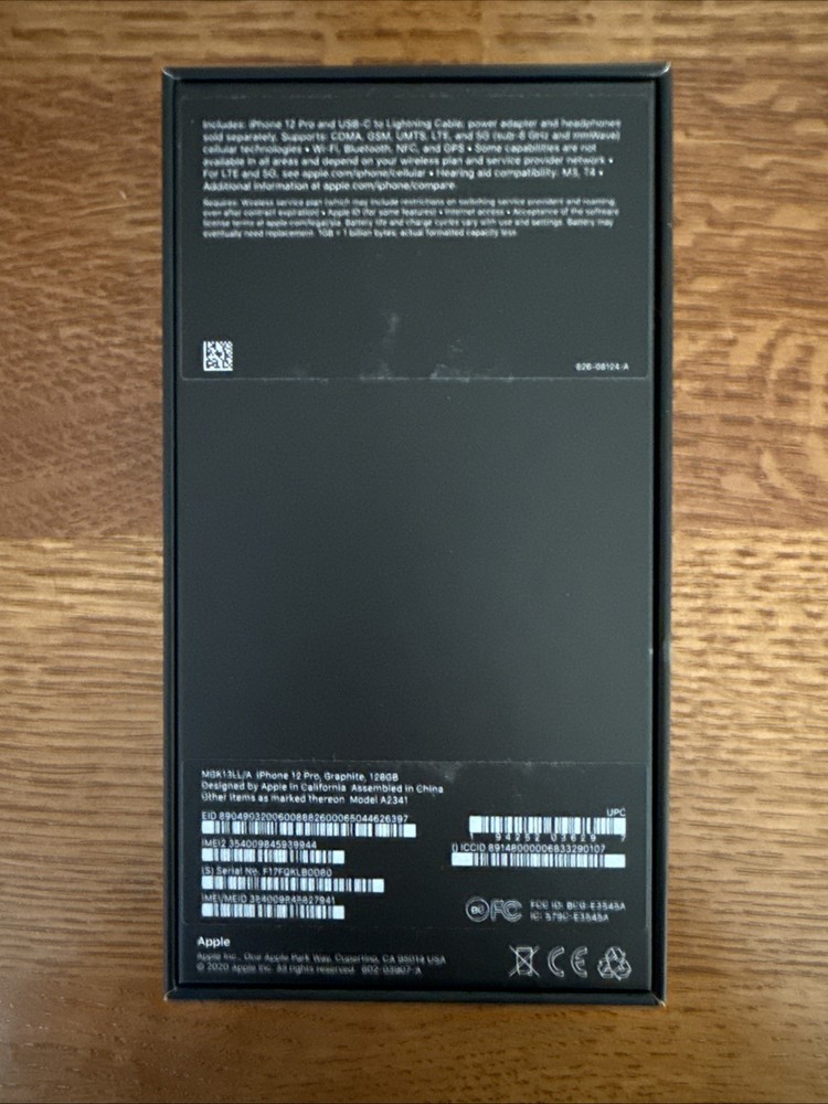 Apple iPhone 12 Pro Graphite 128GB - Empty Box ONLY