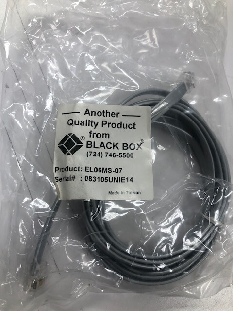 7 ft Black Box Serial cable EL6MS-07 for Servswitch and telecom uses