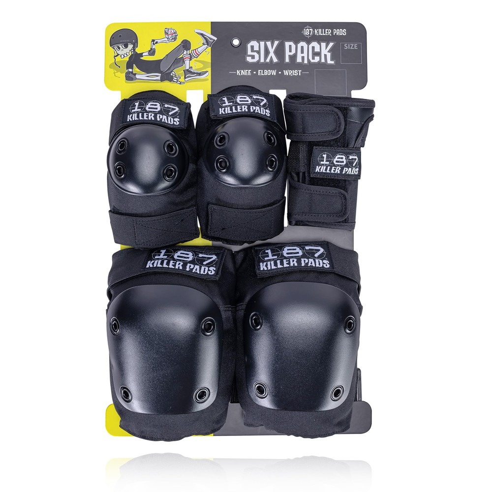 187 Killer Pads Six Pack Pad Set, Protective Gear for Small-Medium, Black