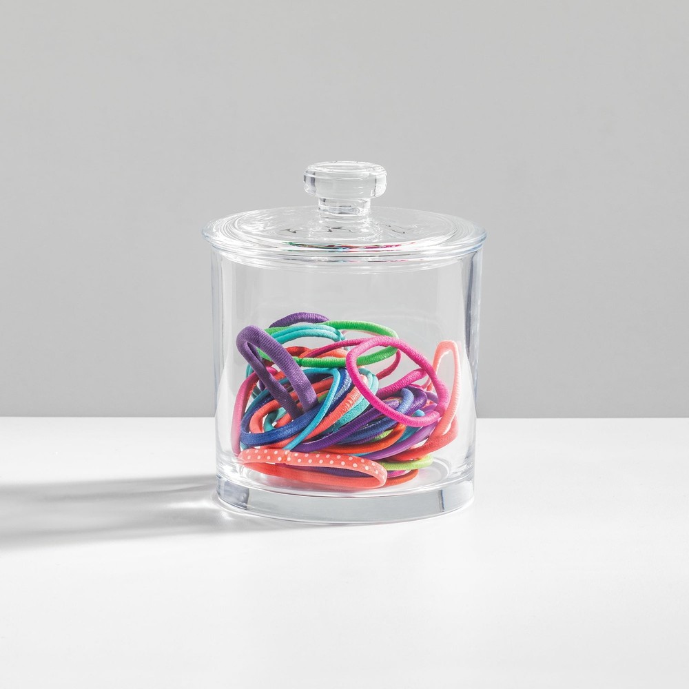 Clear Small Glass Apothecary Jar - Functional Vanity Storage Decor